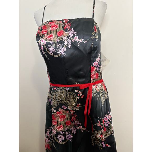VTG CDC Rampage Asian Floral Print Satin Dress Sz 14 NWT Cocktail Party Wedding - Picture 2 of 11